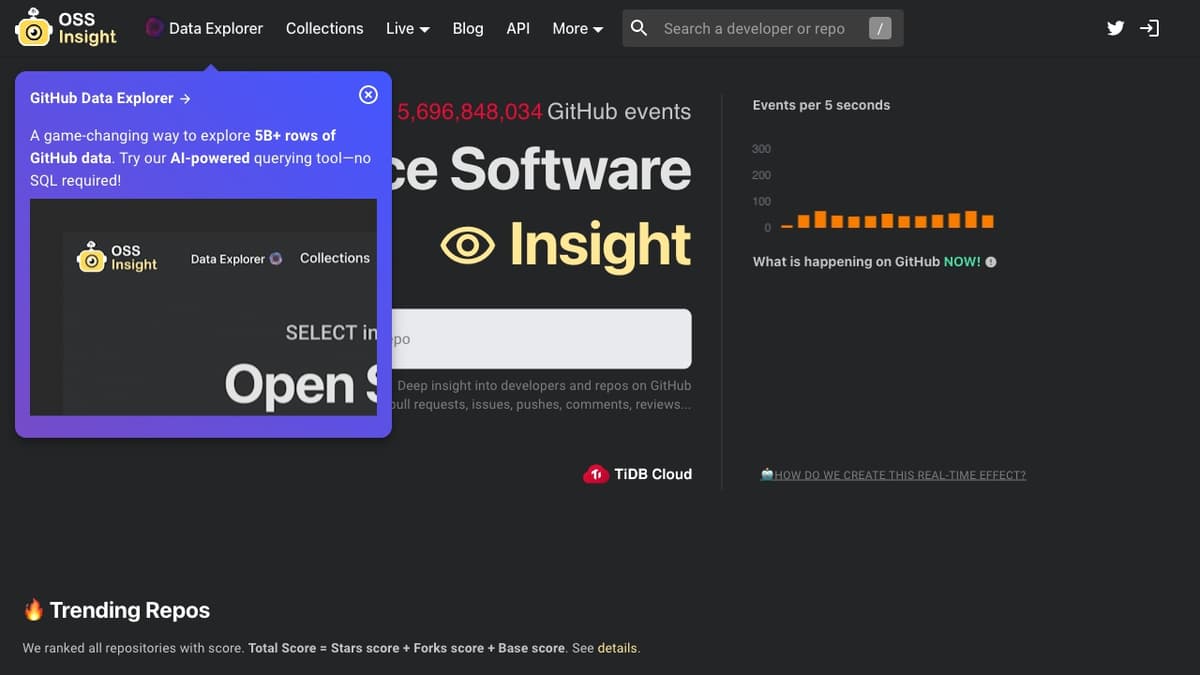 OSS Insight screenshot 1