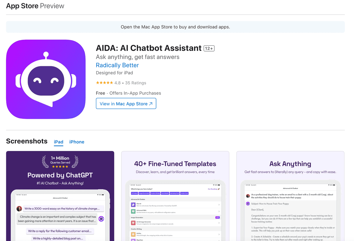 AIDA: AI Chatbot Assistant screenshot 1