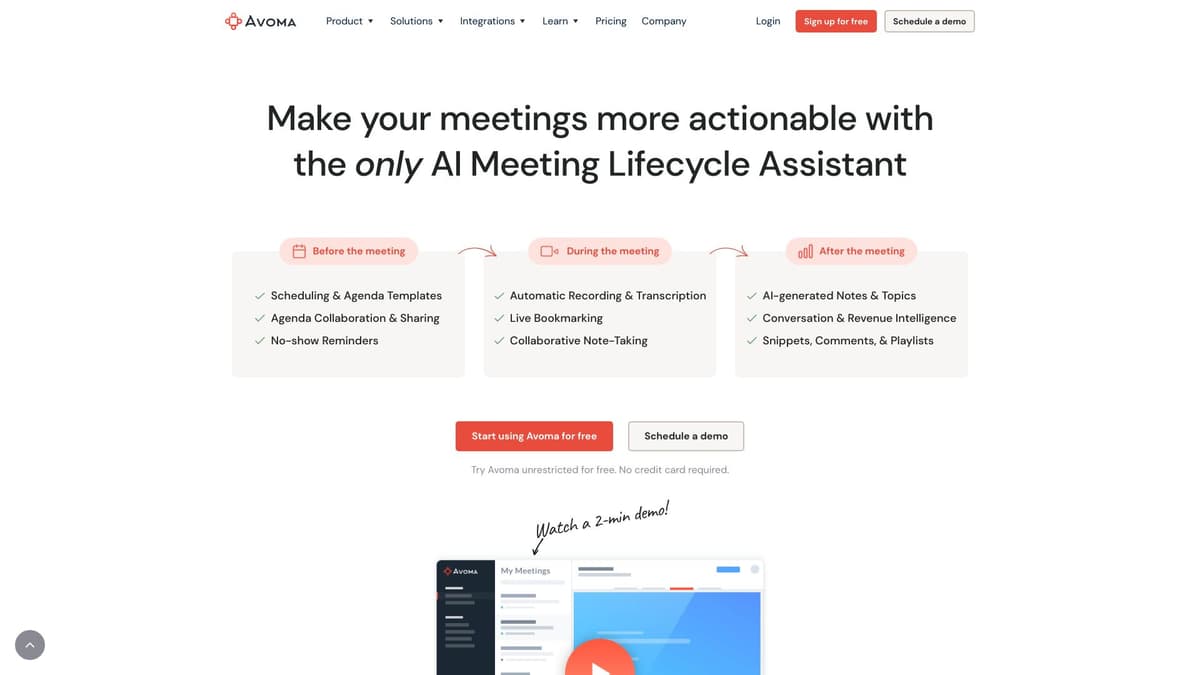 Avoma screenshot 1