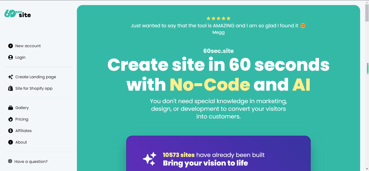 60sec.site screenshot 1