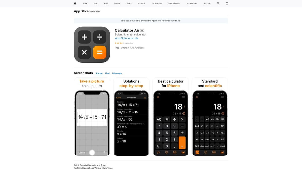 Calculator Air - Math Solver screenshot 1