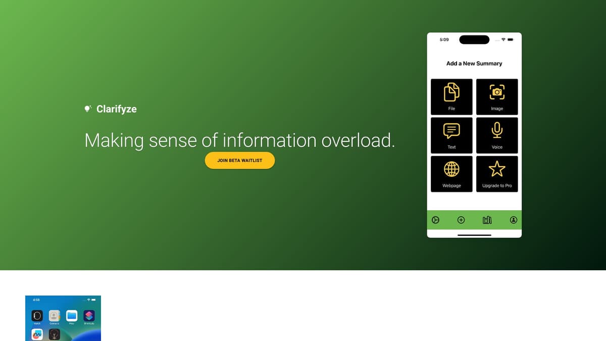 Clarifyze screenshot 1