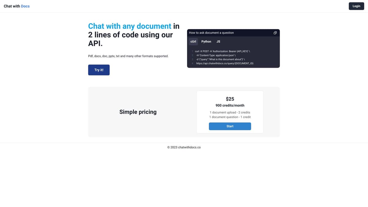 chatwithdocs.co screenshot 1