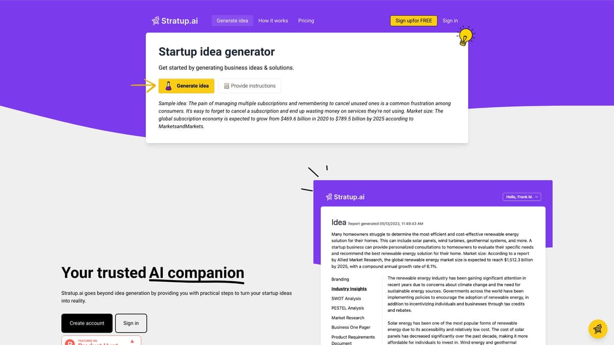 Stratup.ai screenshot 1