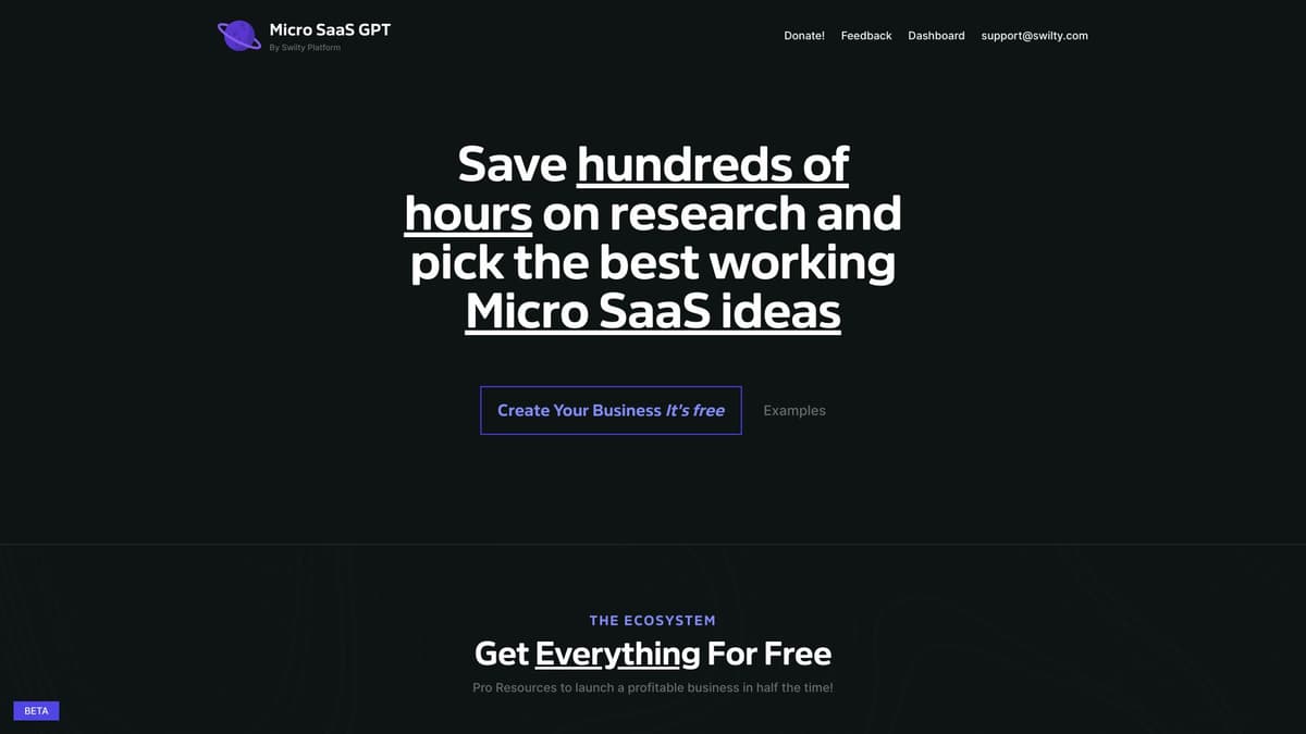 Micro SaaS GPT screenshot 1