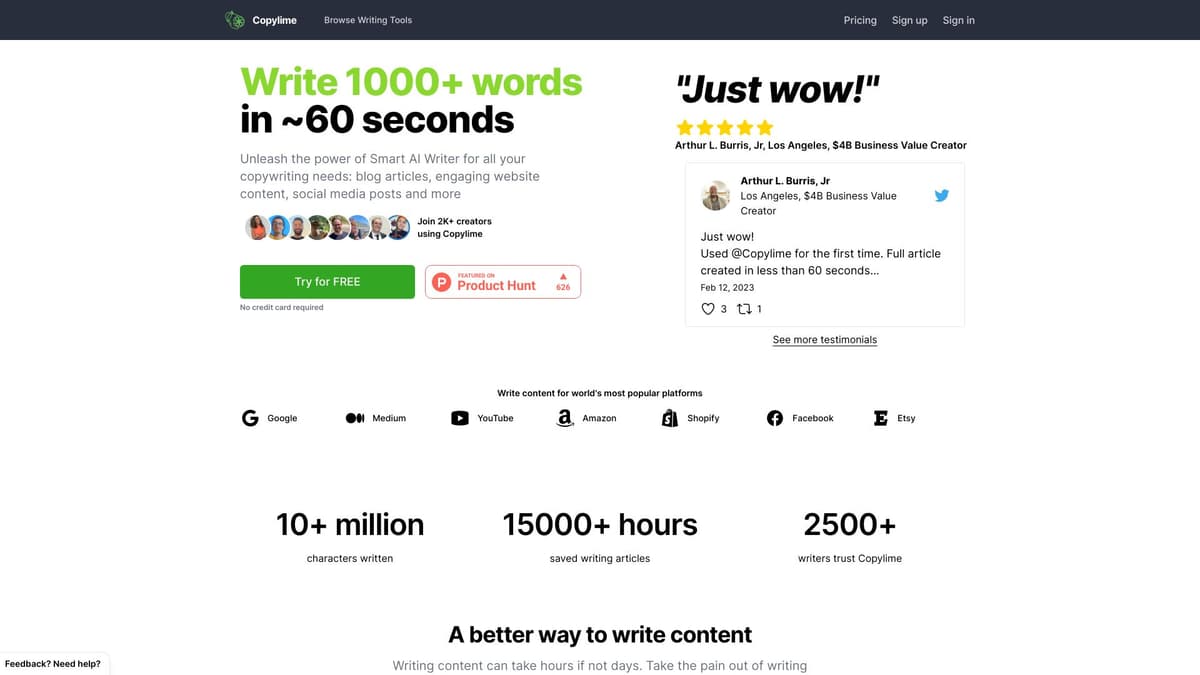 Copylime screenshot 1