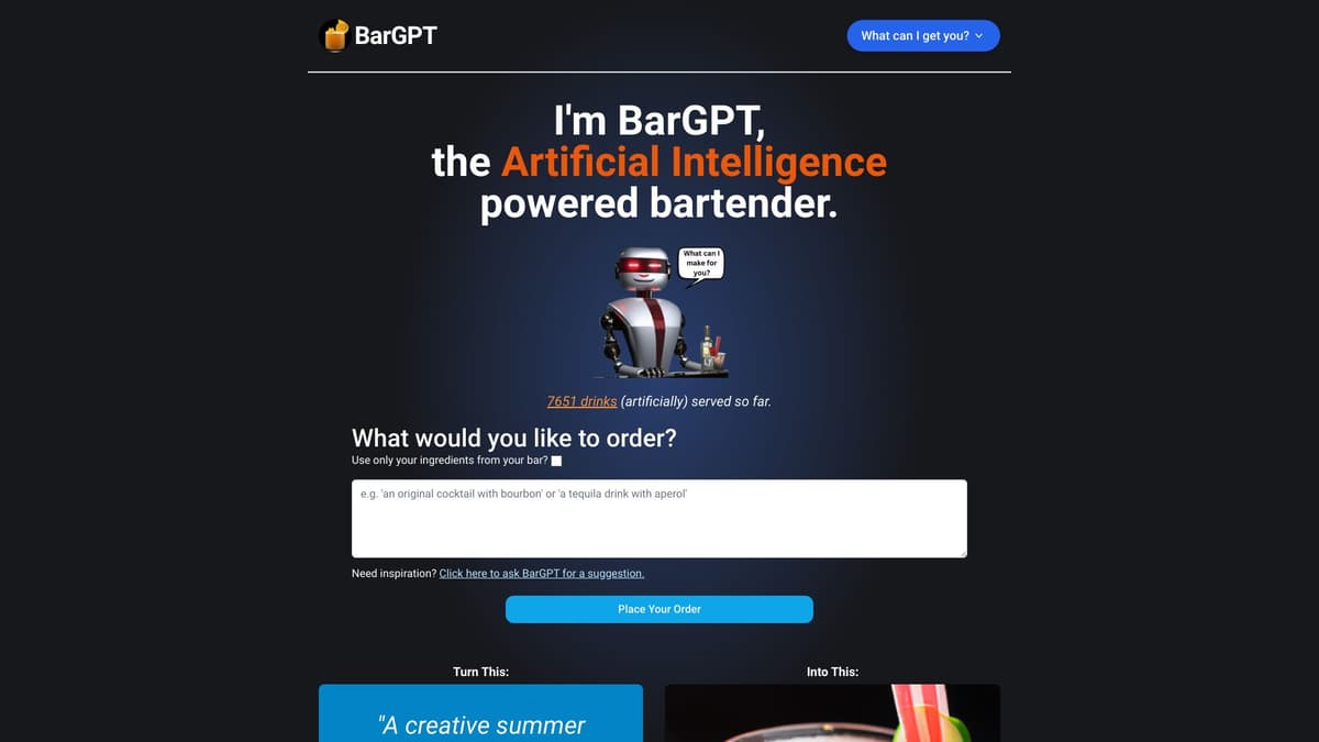 BarGPT screenshot 1