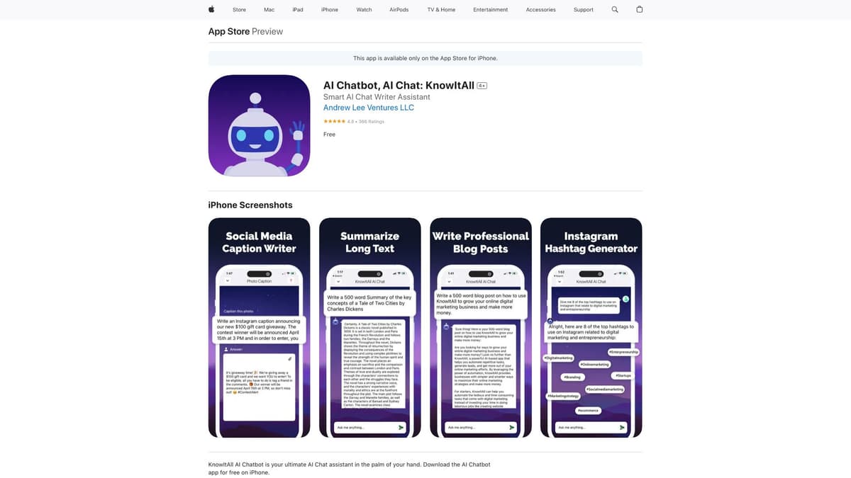 KnowItAll AI Chat screenshot 1
