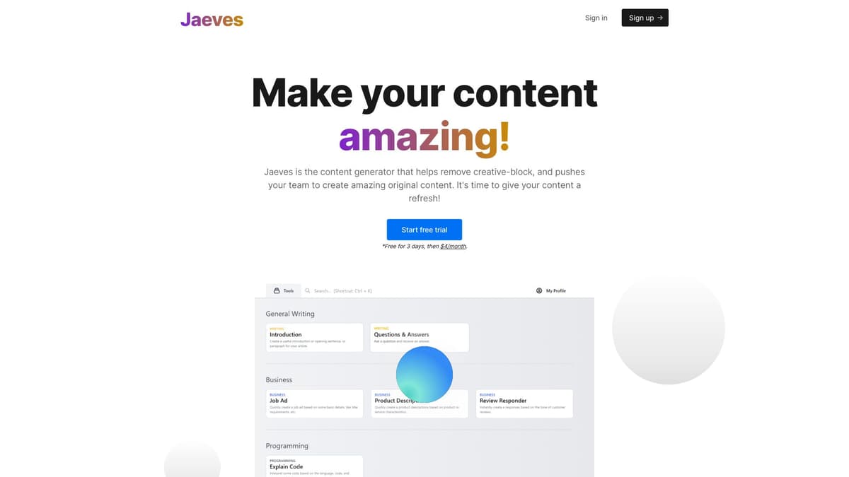 Jaeves AI screenshot 1