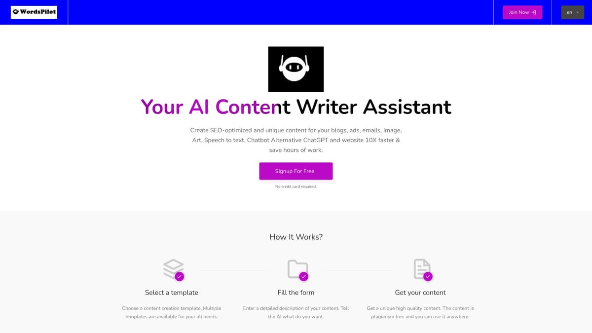 Wordspilot AI screenshot 1