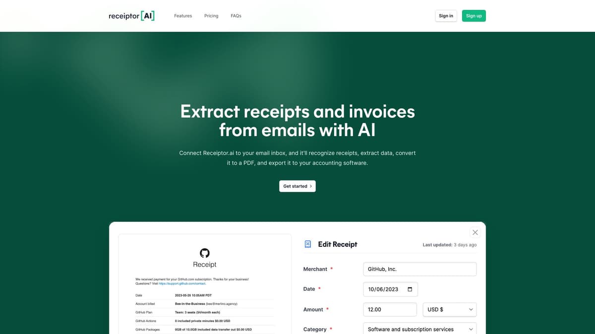Receiptor AI screenshot 1