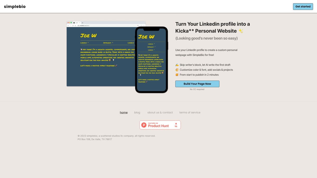 Simplebio screenshot 1