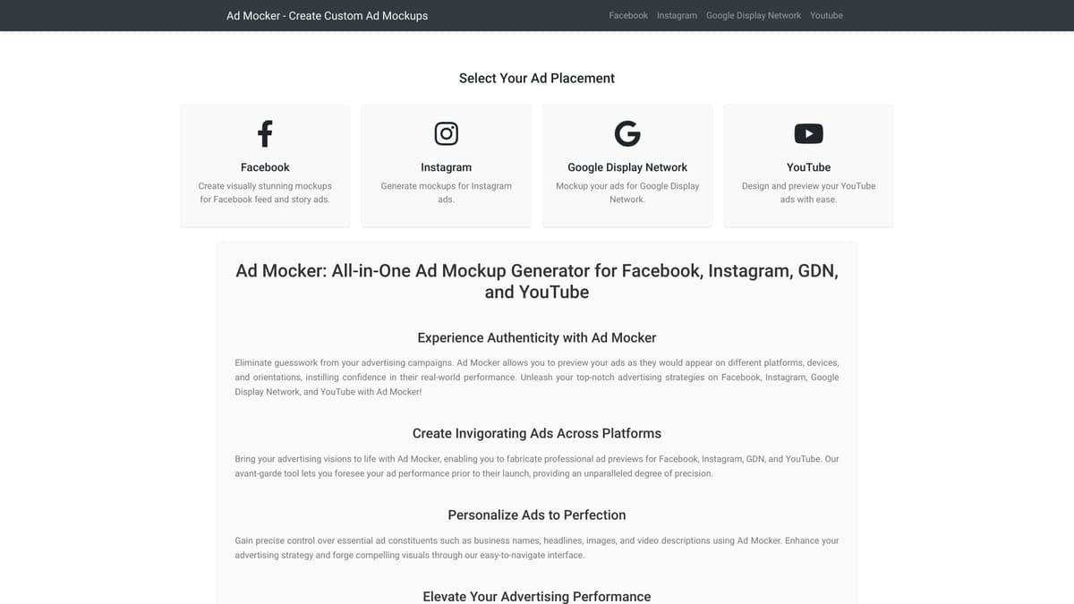 Ad Mocker screenshot 1
