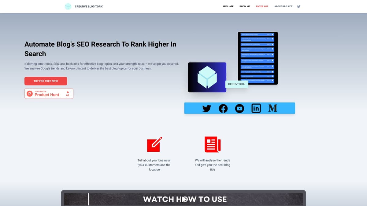 Creativeblogtopic screenshot 1