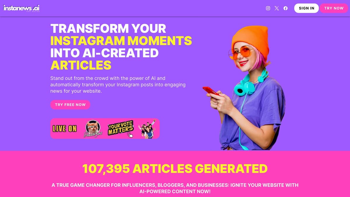 InstaNews.ai screenshot 1
