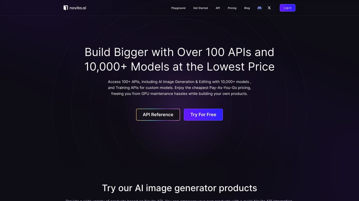 Novita AI screenshot 1