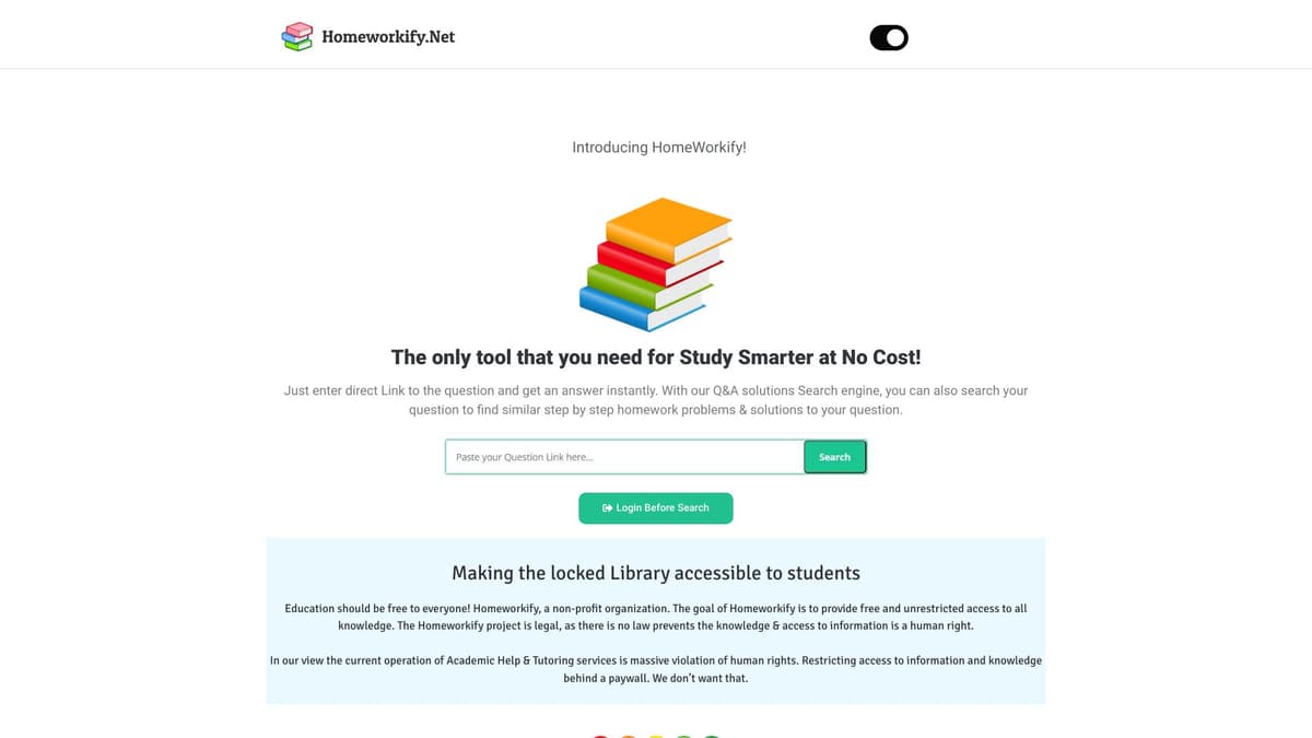 Homeworkify Net screenshot 1