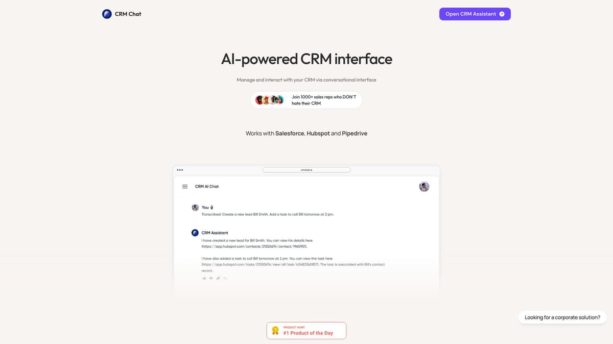 CRM Chat screenshot 1