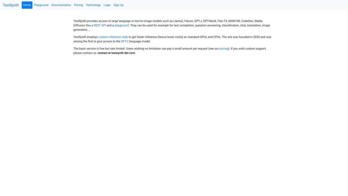 TextSynth screenshot 1