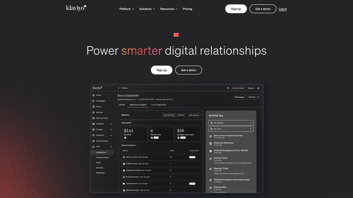 Klaviyo screenshot 1