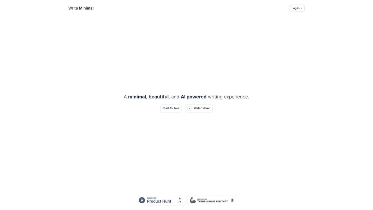 Write Minimal screenshot 1