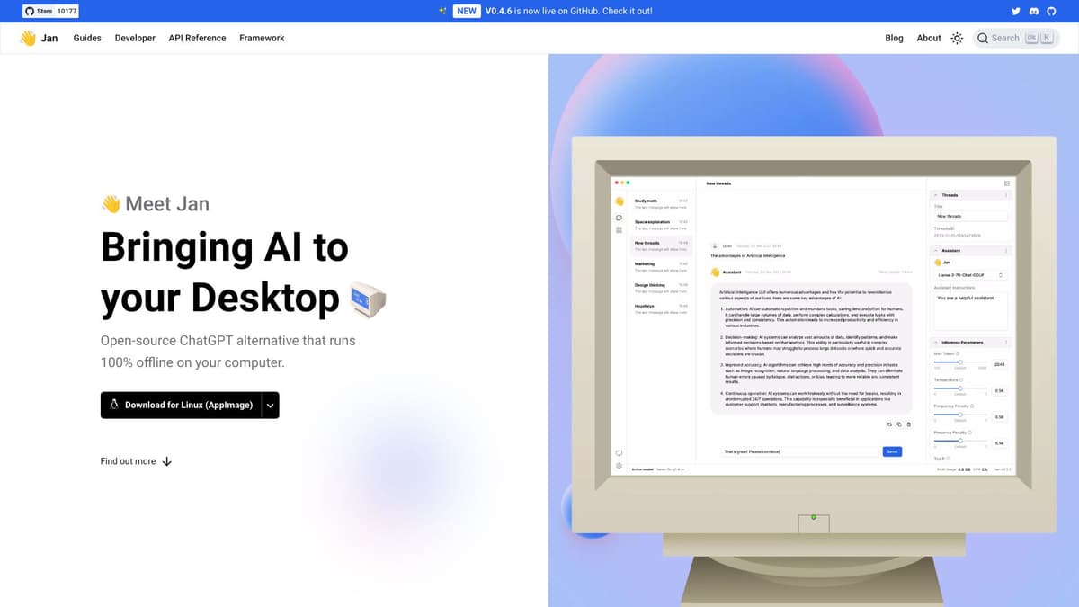 Jan AI screenshot 1