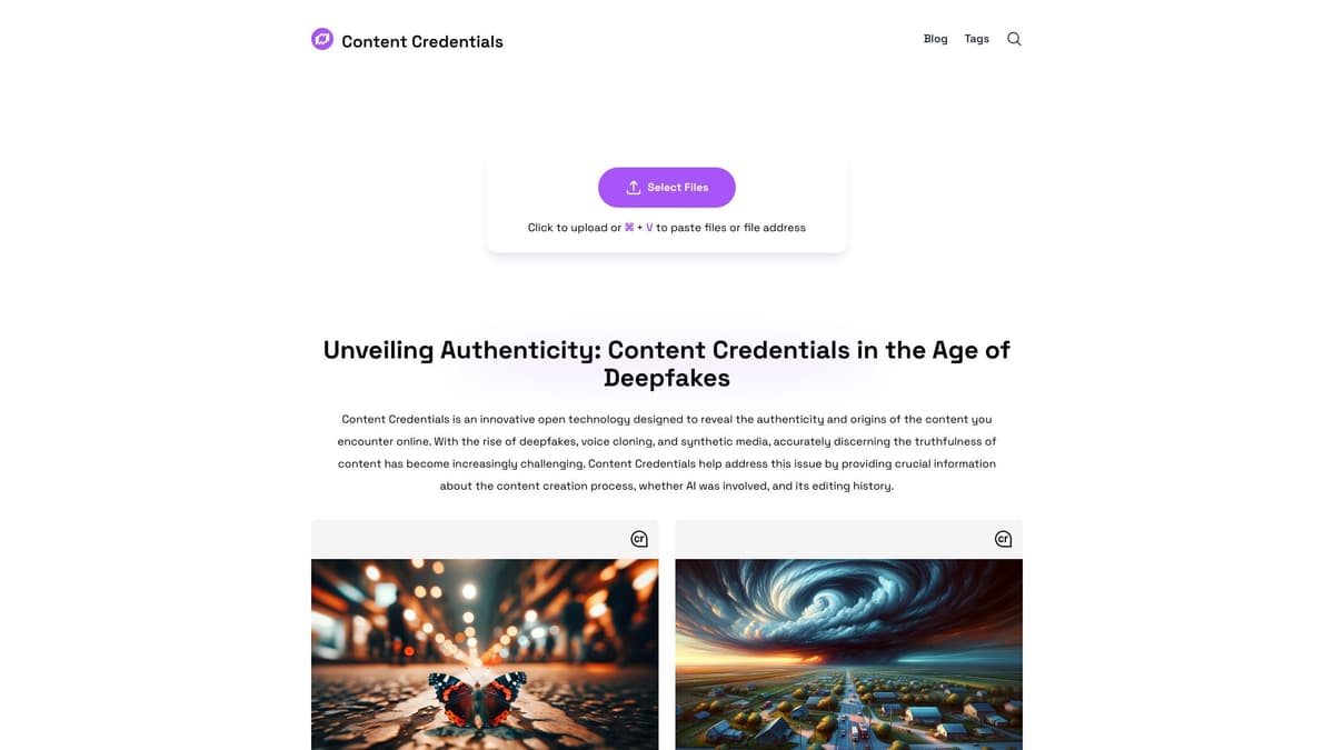 Content Credentials screenshot 1
