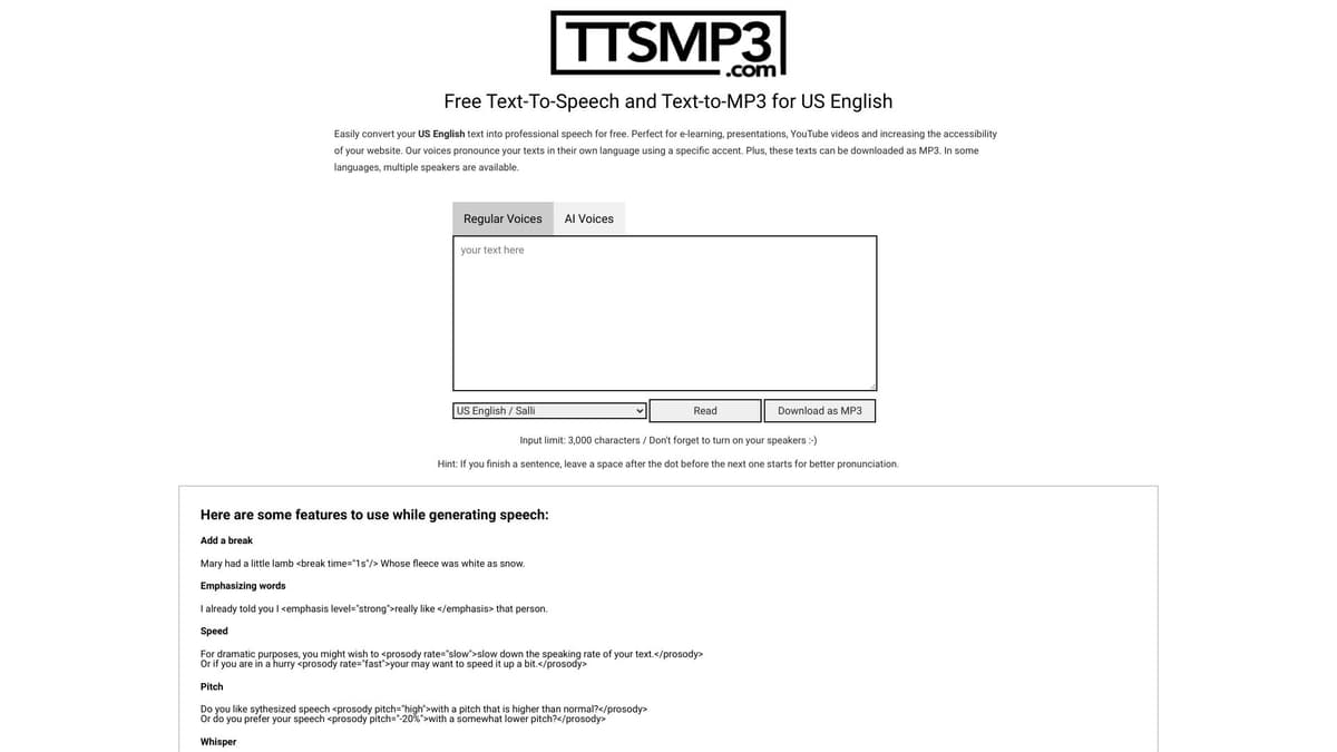 ttsMP3.com screenshot 1