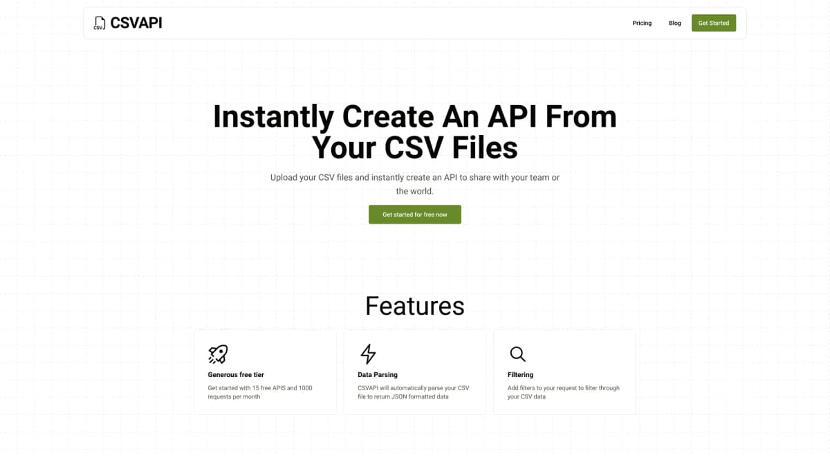 CSVAPI screenshot 1