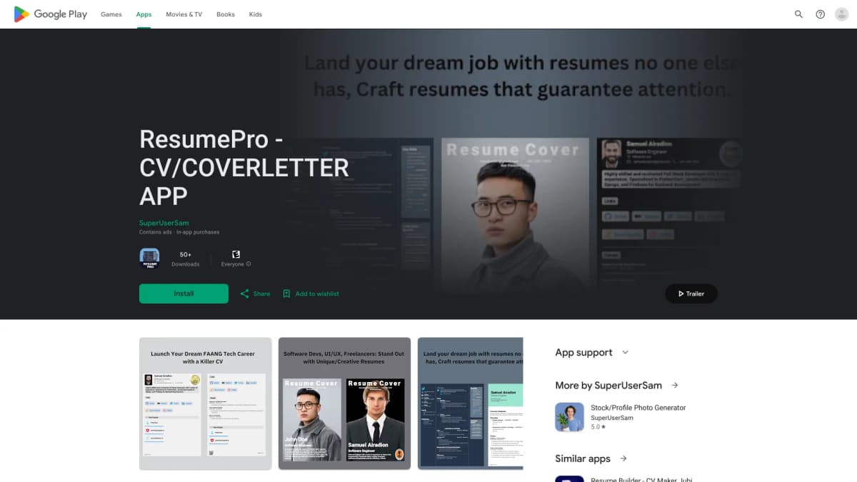 ResumePro - CV/COVERLETTER APP screenshot 1