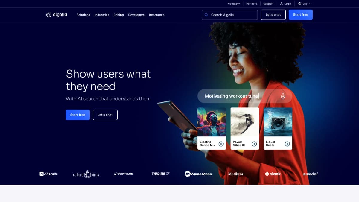 Algolia screenshot 1