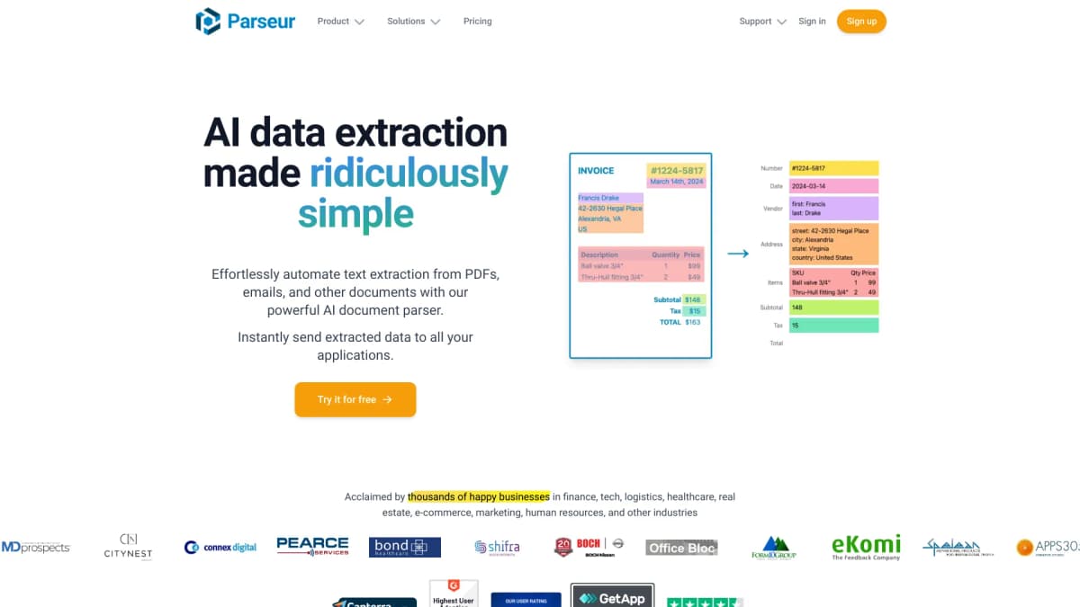 Parseur screenshot 1