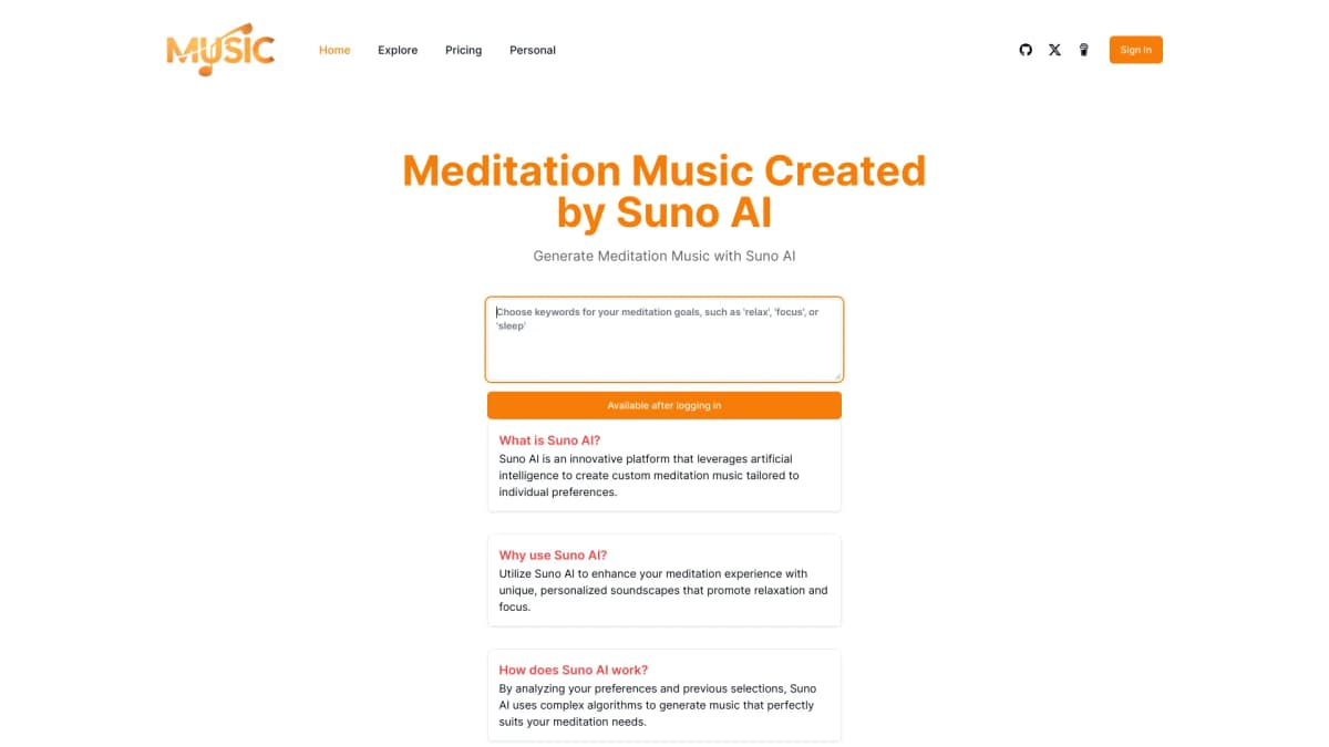 Meditation Music Created by SunoAI screenshot 1