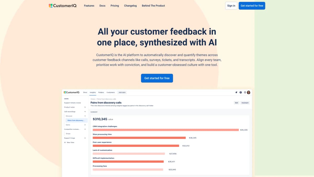 CustomerIQ screenshot 1