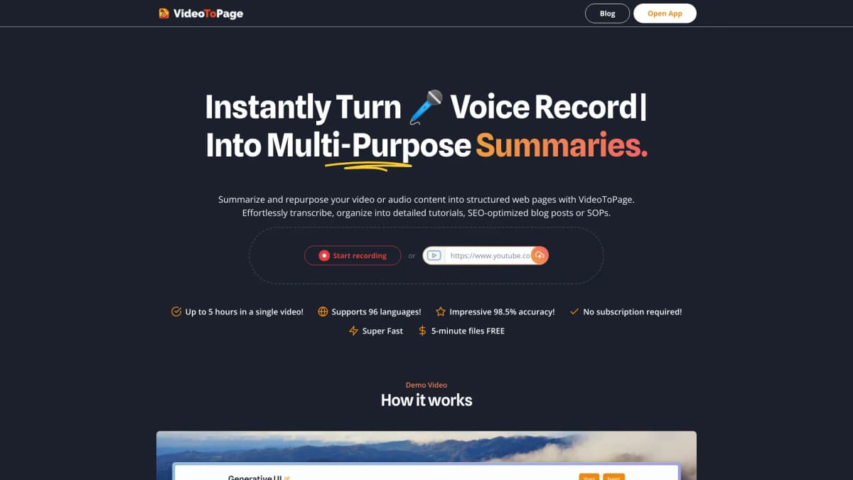 VideoToPage screenshot 1