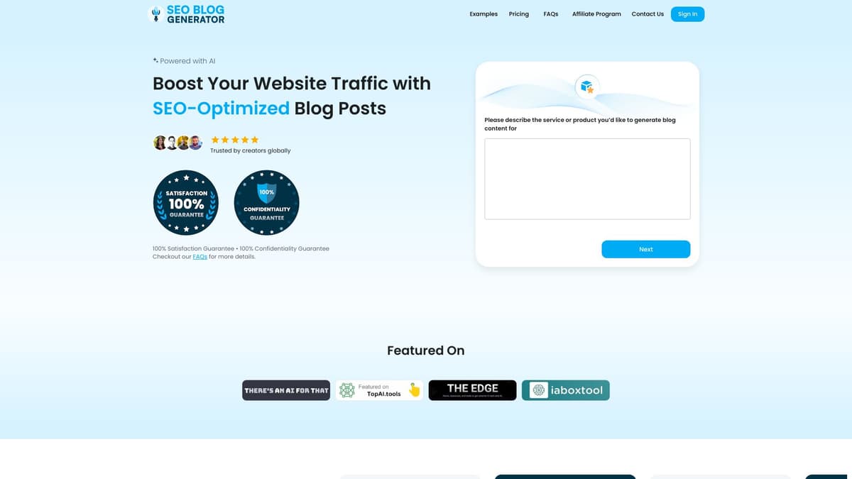 SEO Blog Generator screenshot 1
