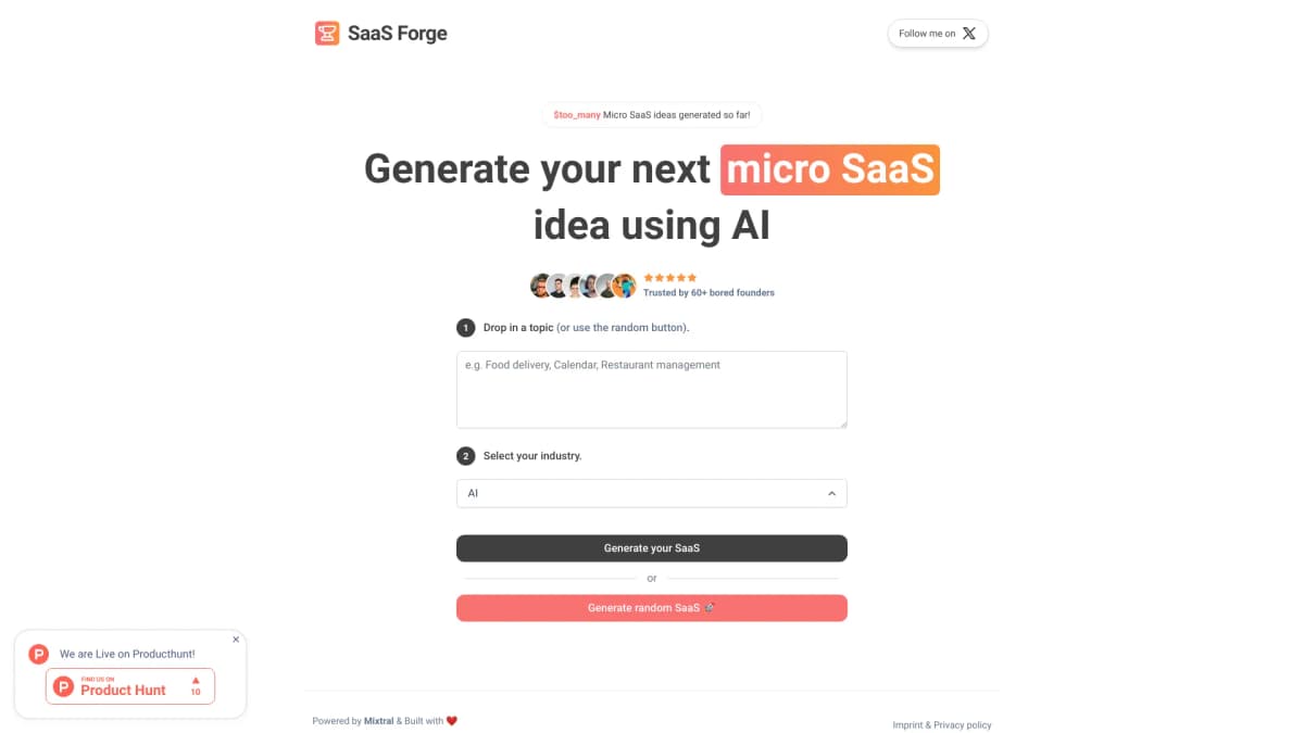 SaaS generator screenshot 1