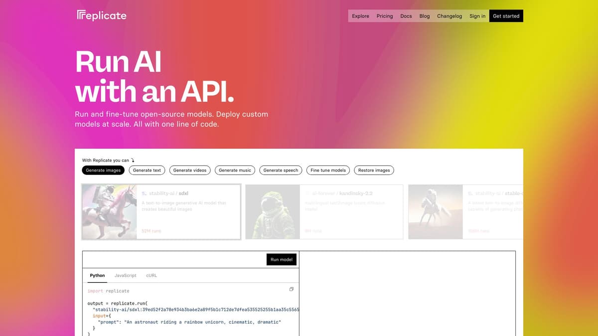 Replicate screenshot 1