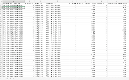OpenAI API Usage Data Export screenshot 1