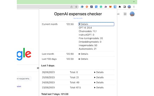 OpenAI Expenses Checker screenshot 1