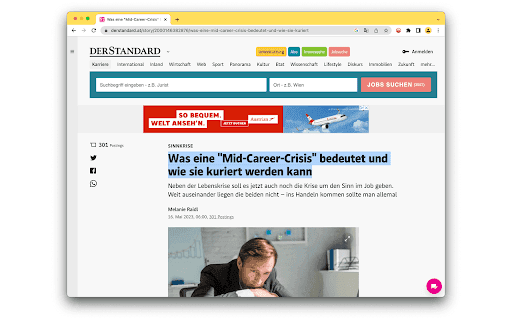 Austrian AI Rewrite & Translate Chrome Extension screenshot 1