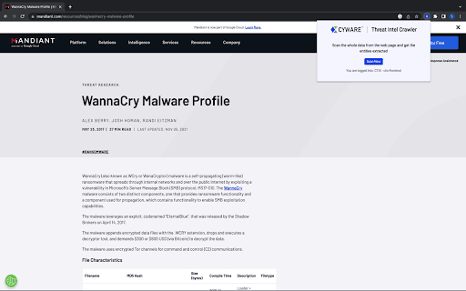 Cyware Threat Intel Crawler screenshot 1