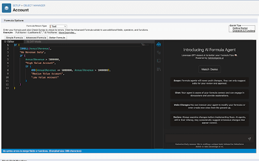 Salesforce Formula Editor Extension screenshot 1