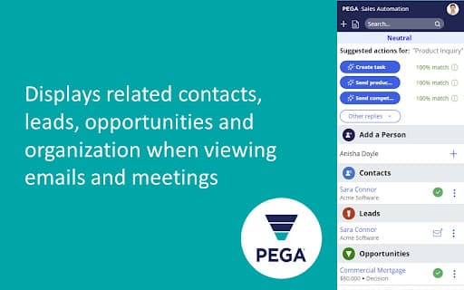 Pega for Gmail Chrome Extension screenshot 1