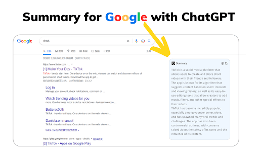 Google/YouTube Summary with ChatGPT screenshot 1