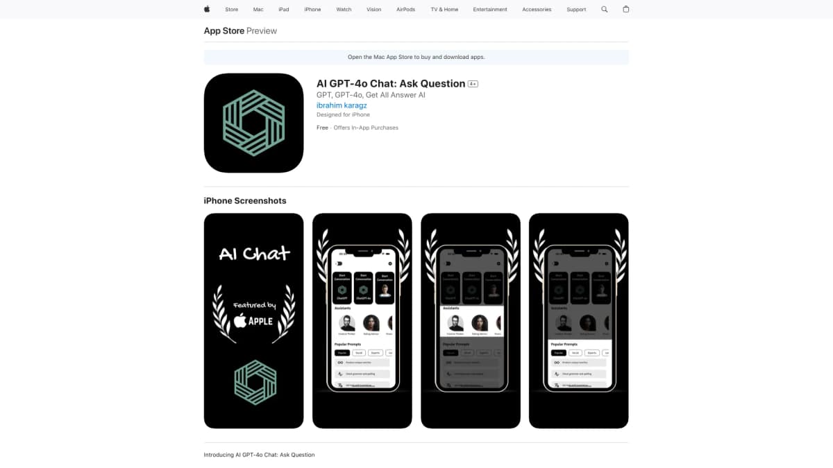 AI GPT-4o Chat: Ask Question screenshot 1
