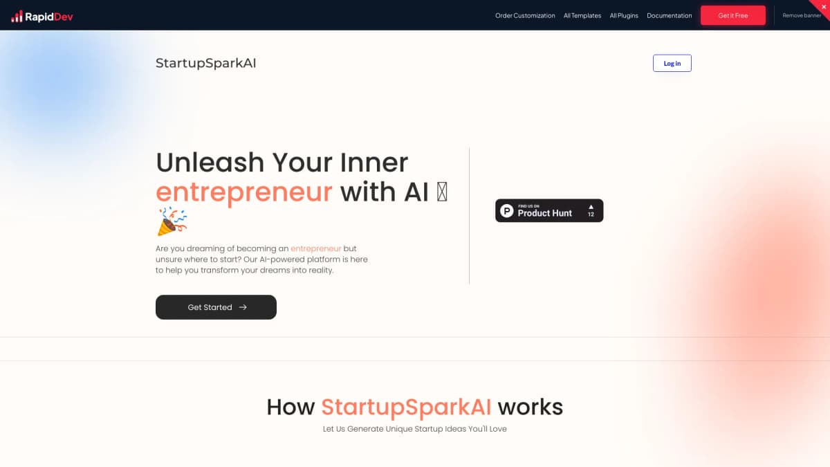 StartupSparkAI screenshot 1