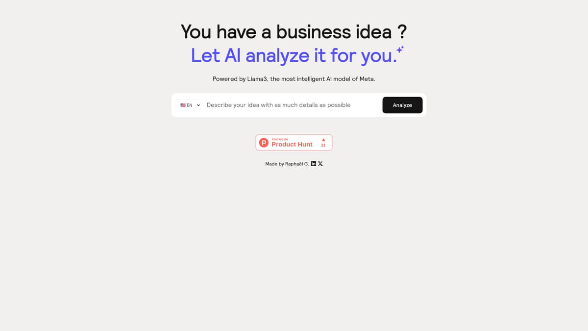 AI Business Idea Analyzer screenshot 1