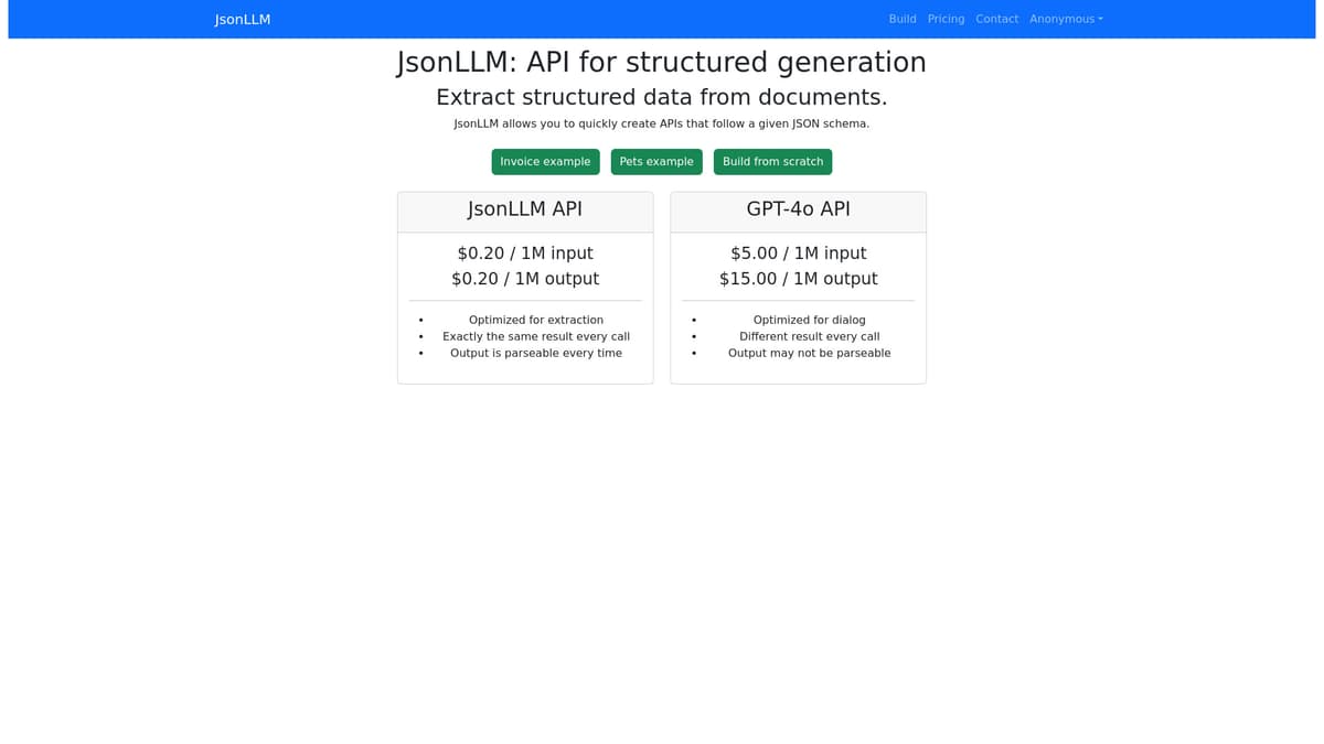 JsonLLM screenshot 1