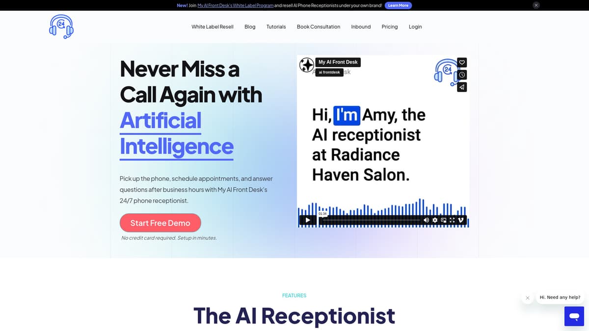 Frontdesk | AI Phone Receptionist screenshot 1